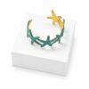 1B1F566D-CF88-4196-A9C1-72CD0E6BF7F3 Turquoise Starfish Enamel Cuff Bracelet