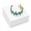 67D2DA2A-4DBE-4750-A75F-56C9A93D6710 Turquoise Starfish Enamel Cuff Bracelet