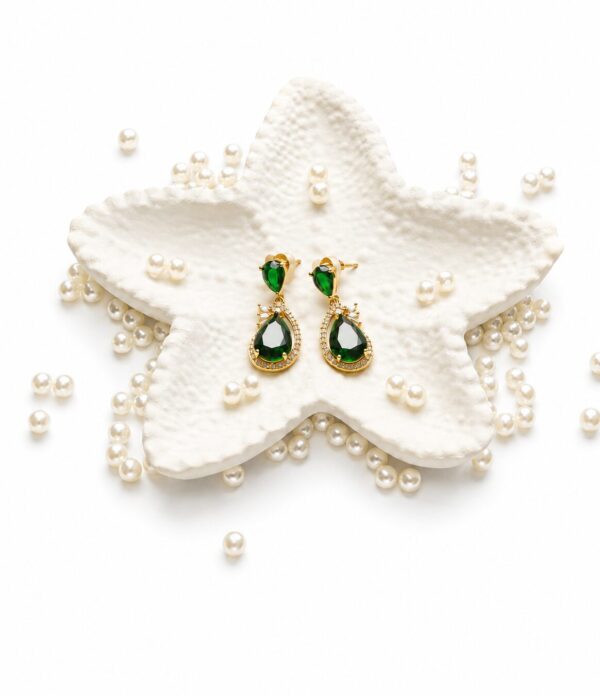 ChatGPT Image Jul 6, 2026 at 01_27_14 AM Green Stone Pavé Teardrop Earrings