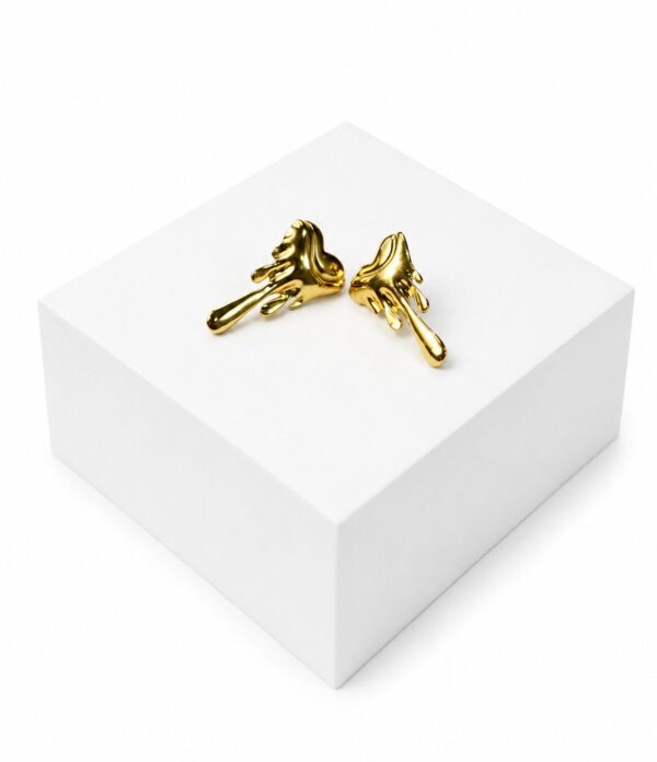 52F0A604-7D67-4D0D-B933-128281C31B28 Liquid gold drip earrings