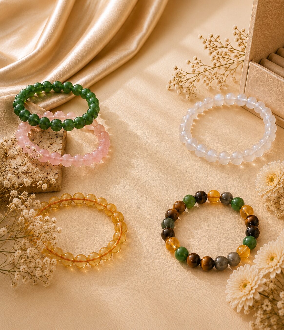 7CB00CFB-2EB0-42A8-AB2B-B85296EBF8B6 Blush Heart Chakra Bracelet