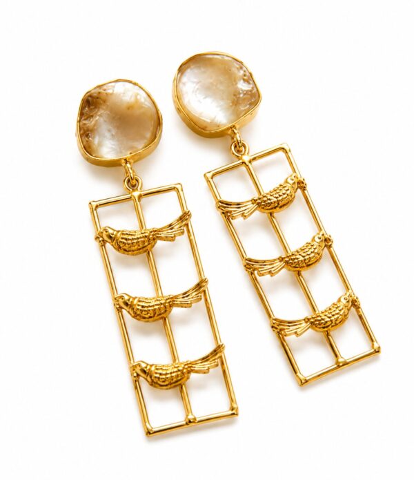 ChatGPT Image Jul 6, 2026 at 12_15_58 AM Golden Aviary Drop Earrings